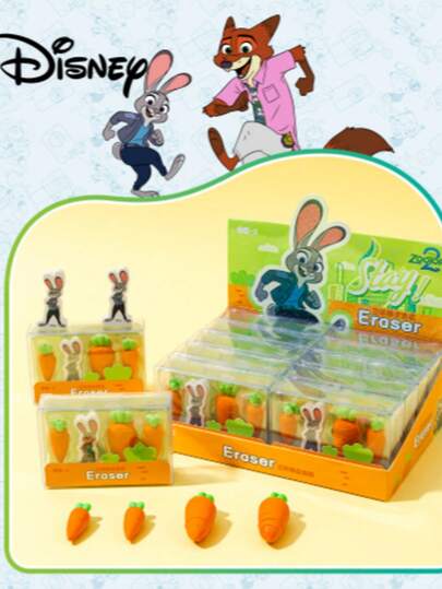 Disney Zootopia Cute Cartoon Carrot 3D Shaped Rubber Set