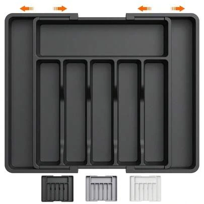 Adjustable Cutlery Organizer - Expandable Plastic Drawer Divider, Suitable For Kitchen And Dining Room Storage