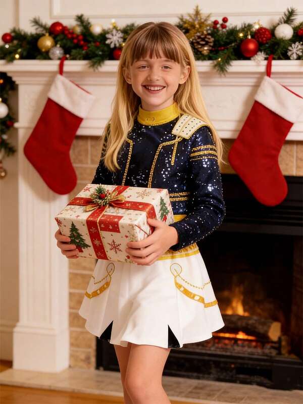 Traje de escenario de la vocalista RMI de K-Pop, conjunto de tres piezas para cosplay de cantantes ídolos, disfraz navideño de K-Pop para niñas