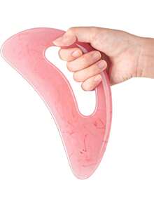 Herramienta de masaje Gua Sha de tamaño grande con mango (resina) para masaje de cuello, cara, piernas, drenaje linfático y eliminación de grasa - Multicolor - Ver 2