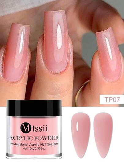 1 caja de 10ml de polvo acrílico profesional blanco, transparente, rosa y nude para extensión de uñas acrílicas y arte de uñas de manicura francesa