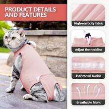 Cat Surgery Recovery Suit, Anti-Licking Post-Op Care, Soft & Breathable , Suitable For Female/Male Spay/Neuter Abdominal Incisions, Can Replace Elizabethan Collar - Multicolor - View 6
