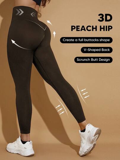 Quần legging định hình dáng người, cạp cao, màu trơn, thời trang dành cho nữ.