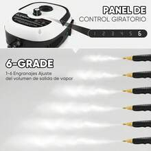 Limpiador a vapor portátil de 2500 W Máquina de limpieza a vapor presurizado de alta temperatura con cabezales de cepillo para muebles de cocina, baño y coche, ideal para limpiar paredes, placas de cocina, hornos microondas, lavadoras, frigoríficos y mucho más. De uso generalizado en cocinas, baños, muebles y coches. - Blanco - Ver 4