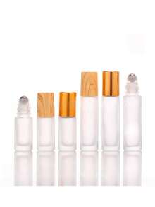 Chai lăn 5ml & 10ml bằng thủy tinh mờ, nắp vân gỗ, dùng đựng mỹ phẩm, tinh dầu, nước hoa, đồ du lịch, bán chạy giá rẻ. - Màu Khaki - Xem 6