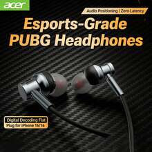 Acer Căști de gaming cu fir OHW020, intraauriculare: Design ergonomic, adaptat canalului auditiv, pentru o purtare confortabilă, pe termen lung, fără disconfort; Sunet surround cu audio pozițional precis; Comenzi în linie și microfon de înaltă definiție; Plug and Play, perfecte pentru jocuri mobile. Culoare gri fier.