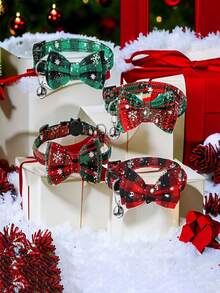 猫狗项圈，可拆卸蝴蝶结宠物项圈，雪花蝴蝶结狗项圈，可爱猫项圈，可调节狗胸带，适合猫狗日常佩戴