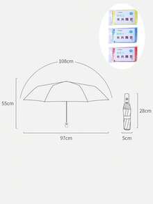 1pc Cute Foldable White Japanese Style Automatic Umbrella, Large Size, Fashionable For Men And Women, Great For Photo Shooting - Multicolor - View 11