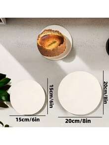 50/100pcs Round Baking Parchment Paper (15cm/20cm), Non-Stick Baking Sheets, Suitable For Cheesecake, Sponge Cake, Cookies, Bread, Air Fryer, Dutch Oven, Cupcake Liners And Frozen Pie. - White - View 3