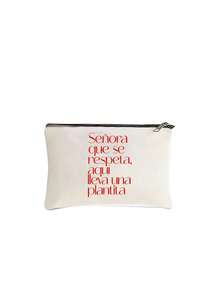 Neutral Tote Bag Set, Including Shoulder Bag And Beauty Bag, Minimalist College Style, Printed With Canvas Material, Beige Shopping Bag Multifunctional Storage Bag