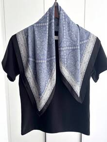 1pc Korean Style New Chain Decor Faux Silk Elegant 70cm Square Scarf, Satin Shawl Neck Wrap For Women, Versatile For Spring/Summer Women Headbands Casual Hair Accessories - Multicolor - View 1