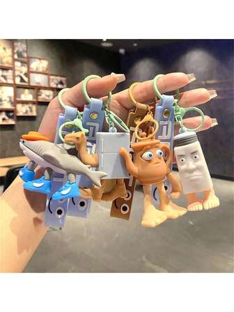 1 pieza Llavero de silicona con colgante único de la serie "Tralalero Tralala Shark Shoes" de la serie italiana "Brainrot" para hombres, mujeres, fans de películas, portallaves, regalos para amigos, regalos festivos, accesorios de ropa, un regalo simple y elegante para fans y coleccionistas