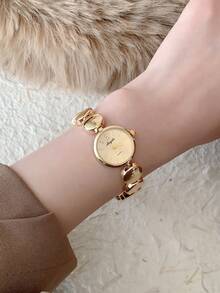 1pc Two Tone Polygonal Women's Quartz Watch Elegant And Exquisite Suitable For Daily Wear Party Leisure Gathering