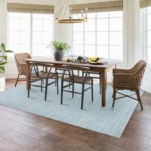 Solid Color Minimalist Area Rugs For Living Room, Low Pile Washable Rug, Soft Floor Carpet For Bedroom Home Office Decor - 淺藍色 - 查看 3