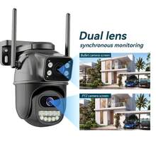 800万像素超高清户外WiFi安防摄像头，双镜头云台摄像机，5倍光学变焦，移动侦测，夜视，双向语音，IP66防水 - 黑色 - 查看 7