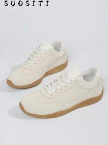 2026新款女士平底休闲轻便舒适运动鞋 - 米色 - 查看 2