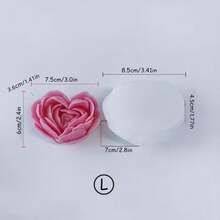 1/2个心形花朵蜡烛硅胶模具，3种尺寸，3D牡丹玫瑰情人节花朵模具，适用于树脂浇铸、家居装饰、DIY手工香薰石石膏、花朵肥皂蜡烛制作波浪螺旋模具，创意理想礼物，适合情人节、婚礼、生日和节日，可变形，易脱模，纹理清晰 - 白色 - 查看 10