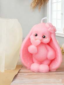 1个可爱兔子心形硅胶蜡烛模具 - 精致细节/易于脱模，适用于蜡烛/树脂/粘土，复活节礼物硅胶模具 - 白色 - 查看 7