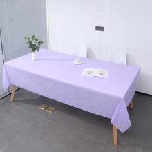 6件/套 柔和色调一次性长方形塑料桌布，适用于户外场景、节日、冰淇淋派对、毕业典礼、婚礼、野餐和其他用餐场合 - 彩色 - 查看 15