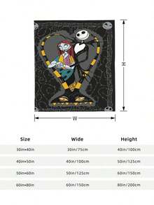 Disney Jack Skellington Nightmare Before Christmas Warm Non-Shedding Flannel Blanket - Super Soft Fuzzy Throw For Couch, Bed & Gift - 風格 - 查看 4
