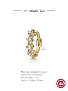 1 件 925 纯银经典四爪镶嵌立方氧化锆耳钉，低致敏性纯银材质，适合女性日常、派对和周年纪念佩戴 - 單排鋯石 - 查看 8