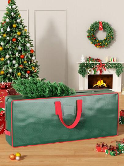 1 PIEZA Bolsa de transporte extra grande y resistente - Bolsas de almacenamiento impermeables con cremallera y asas, bolsas de lona resistentes para ropa, alternativa a la caja de mudanza, bolsos, bolsa de almacenamiento para árbol de Navidad, bolsa de almacenamiento para decoración de otoño, caja de almacenamiento para decoración navideña