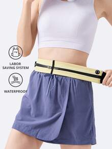 CAMEL CROWN Túi đeo hông thể thao unisex, túi đựng điện thoại khi chạy bộ, thắt lưng siêu mỏng đa năng vô hình. - Màu vàng - Xem 1