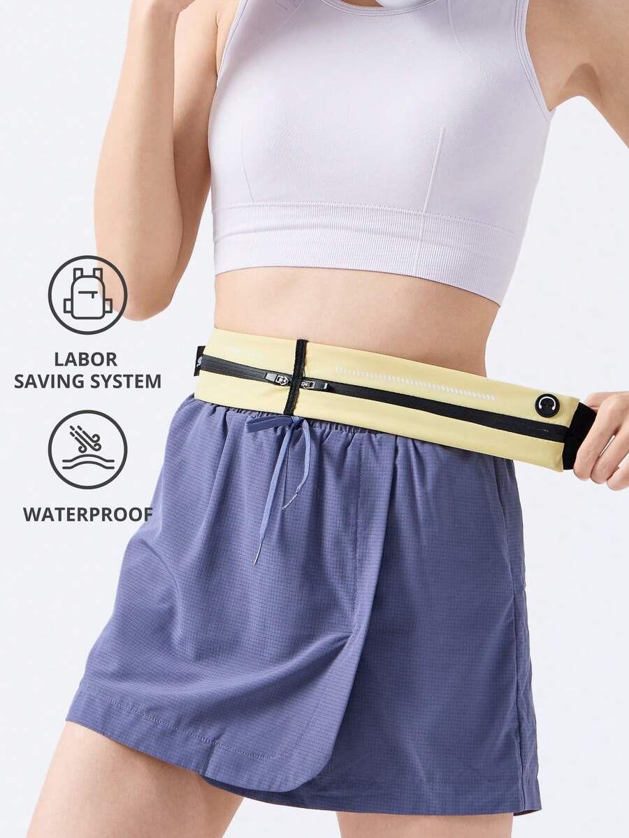 CAMEL CROWN Túi đeo hông thể thao unisex, túi đựng điện thoại khi chạy bộ, thắt lưng siêu mỏng đa năng vô hình. - Màu vàng - Xem 1