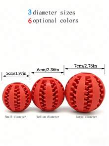 1个7厘米/6厘米/5厘米狗狗玩具球，互动橡胶咀嚼球玩具，适合小型和中型犬，清洁牙齿，宠物食品硅胶球玩具 - 彩色 - 查看 6