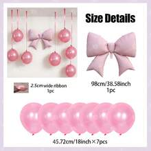 Conjunto de 1 Balão Decorativo para Festas, Inclui Balões de Látex de 18 Polegadas, Fita de Poliéster de 2,5 cm, Laço Extra Grande, Ideal para Festa de Noivado, Decoração de Ambientes, Decoração de Festas, Casamento, Dia dos Namorados, Aniversário, Reunião Familiar, Diversas Opções de Cores - Multicolorido - Ver 11