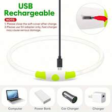 USB Rechargeable LED Dog Collar - Adjustable Pet Collar With 3 Lighting Modes And 360-Degree All-Round Safety Lighting, Suitable For Small/Medium/Large Dogs. Made Of Customizable TPU Material, Designed For Night Walking, Running And Hunting, Making Your Beloved Dog More Noticeable At Night. - Multicolor - View 12