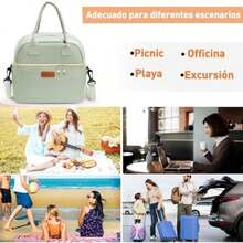 Lubardy Loncheras para Mujer Hombre Adultos Bolsa de Almuerzo Aislada de Doble Compartimento Loncheras Termica Impermeable y Reutilizable para Oficina, Picnic(Gris) - Multicolor - Ver 7