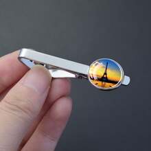 1pc Paris Eiffel Tower Glass Dome Landmark Patterns Tie Clip, Travel-Inspired Men's Tie Accessories Tie Clip - Silver - View 3