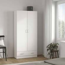 Well Home Duero Wardrobe With 2 Doors And 1 Drawer In White, 79.4x35.7x170.4cm - Multicolor - View 5