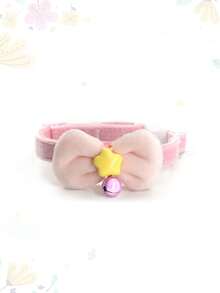 Collier pour animaux de compagnie avec étoiles colorées, collier décoratif adorable, fabriqué en fibre de polyester, doux et confortable, assorti avec une clochette colorée, taille réglable, convient pour le port quotidien sur les chats