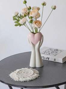 Vaso de ABS (1 unidade), vaso decorativo criativo em formato de coração e mão, em cor sólida, ideal para decoração de mesa, presente de aniversário, vaso de flores para casa, vaso de vidro. - Multicolorido - Ver 12