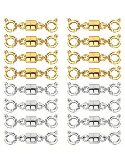 4Pcs/10Pcs Gold And Silver Necklace Clasps Magnetic Jewelry Locking Clasps And Closures Bracelet Lobster Clasp Connector For DIY Necklace Bracelet Jewelry Crafts Making Supplies