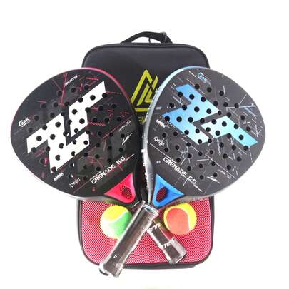  2pcs Joeyplay Full Carbon Fiber Tennis Racket Set, Ultra-Light High Performance, Includes Carrying Bag And 2 Balls, Outdoor/Indoor Portable Sports Equipment