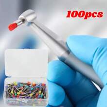 100 cepillos de nailon de colores variados Cepillo pulidor dental plano, utilizado principalmente para pulir dientes, gran variedad de colores bonitos y variados, resistente a altas temperaturas. - Multicolor - Ver 1