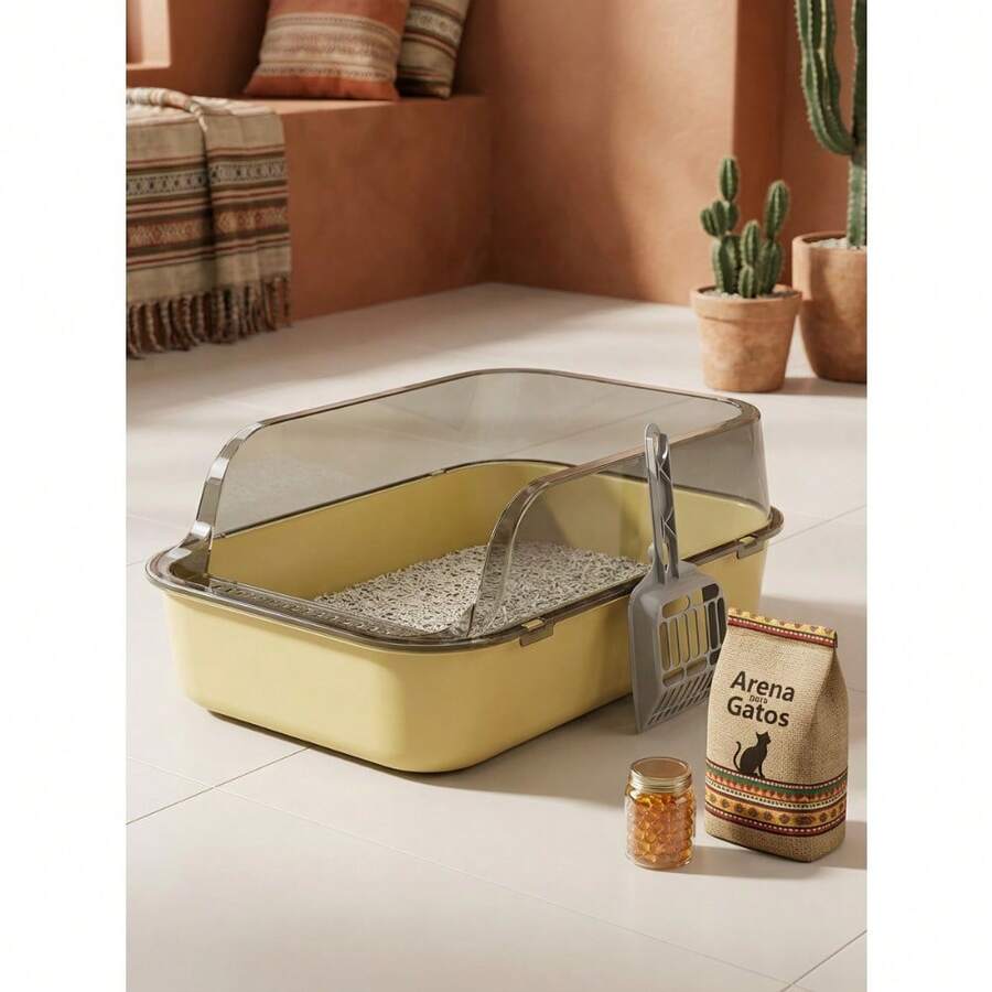 Expanded Design Cat Litter Box With Anti-Splash Control, Ideal For Modern Homes For Pet Owners In Mexico - one-size - View 1