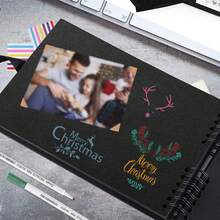 80页牛皮纸剪贴簿，适用于婚礼宾客签名册、周年纪念相册、礼物、毕业纪念品、家庭DIY剪贴簿、手工纸DIY、圣诞节、感恩节、新年礼物 - 彩色 - 查看 6