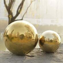 6个不锈钢观赏球，32-120毫米镜面抛光空心球，反光花园球，漂浮池塘球，无缝观赏球，家居桌面装饰，房间装饰，家居装饰 - 彩色 - 查看 7