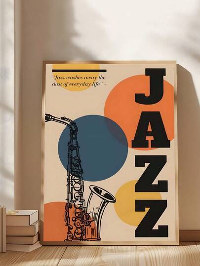 1pc Modern Art, Jazz Manuscript Poster, Staff Music Pentagram Poster, Music Lover Poster Wall Art, Ideal Gift For Bedroom Living Room Corridor Office , Wall Art, Wall Decor, Winter Decor, Room Decoration, Wall Arts, Wall Decor, Home Decor, Canvas Wall Art, Posters, Wall Art With Frame, Optional Frame