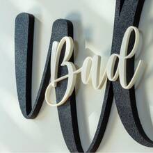 1 pieza Placa personalizada, Placa con nombre de letra personalizada, Placa con nombre para habitación de niños/Placa para evento/Oficina/Señal de dirección para sala de actividades, Impresa en 3D en múltiples tipos de letra, Adecuada para decoración del hogar/Navidad/Año Nuevo/Día de San Valentín, Guía interior y exterior - Multicolor - Ver 6