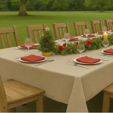 Oxford Slub Tablecloth, 5 Meters, Plain, For Events And Decoration - 榛子 - 查看 3