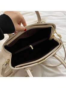 Minimalist Top Handle Bag - Navy Blue - View 2