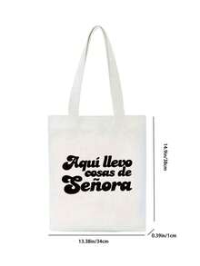 Neutral Handbag Set, Including Shoulder Bag And Beauty Bag, Minimalist University Style, Printed With English Letters, Canvas Material, Portable Shopping Bag For Going Out, Beige Shopping Bag, White Stationery Bag, Foldable Portable Printed Handbag, Mommy Bag, Fitness Bag, Large Capacity, Suitable For Commuting, School And University, Suitable For Teachers, Classmates, Wives And Family, Christmas, Thanksgiving Gifts