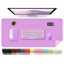 Leather Desk Pad Protector Desk Mat Large Mouse Pad Non-Slip Desk Blotter Office Laptop Desk Pad PU Leather Desk Writing Pad For Office And Home Lilac 31.5" X 15.7" - 淡紫色+39.4英寸 x 17英寸 - 查看 1