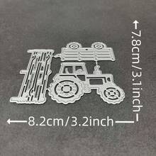 1pc Autumn Farm-Themed Metal Cutting Die Stencil For Paper Card Making, Scrapbooking, DIY Cards, Photo Album Craft Decorations - Silver - View 7