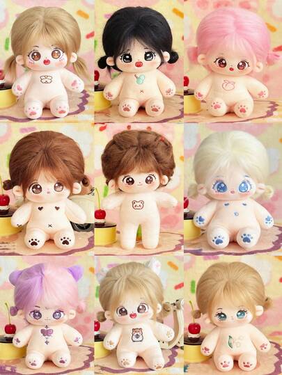 1 pieza Muñeca de peluche de algodón linda de 20cm, muñeca de constelación de estrellas de peluche, regalo para niñas y niños, disfraz para usar